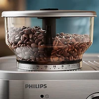 Machine à espresso semi-automatique Barista Brew de Philips avec contenant à grains double - Argenté/Acier inoxydable