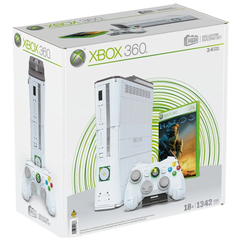 MEGA Microsoft Xbox 360 Replica with Lights - 1342 Pieces (HWW15)