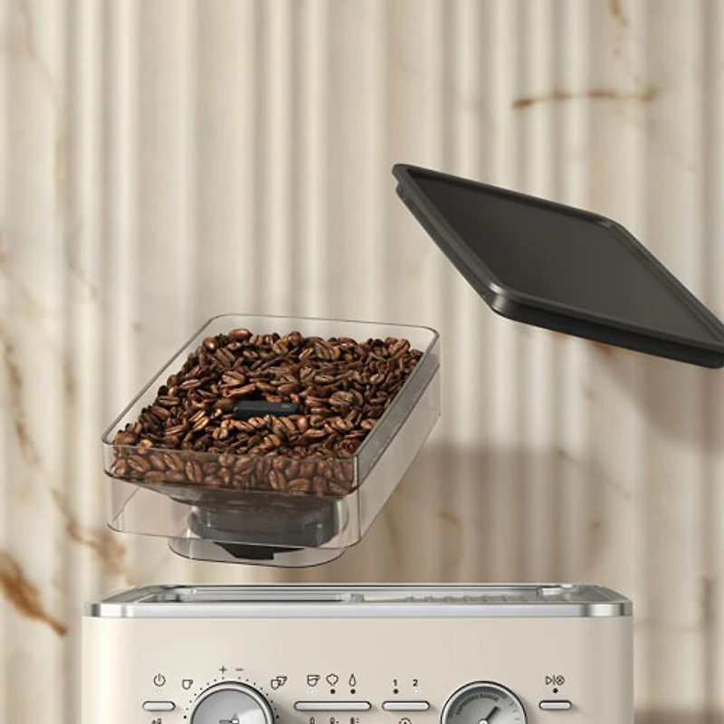 Machine à espresso semi-automatique de KitchenAid avec moulin à café - Blanc porcelaine