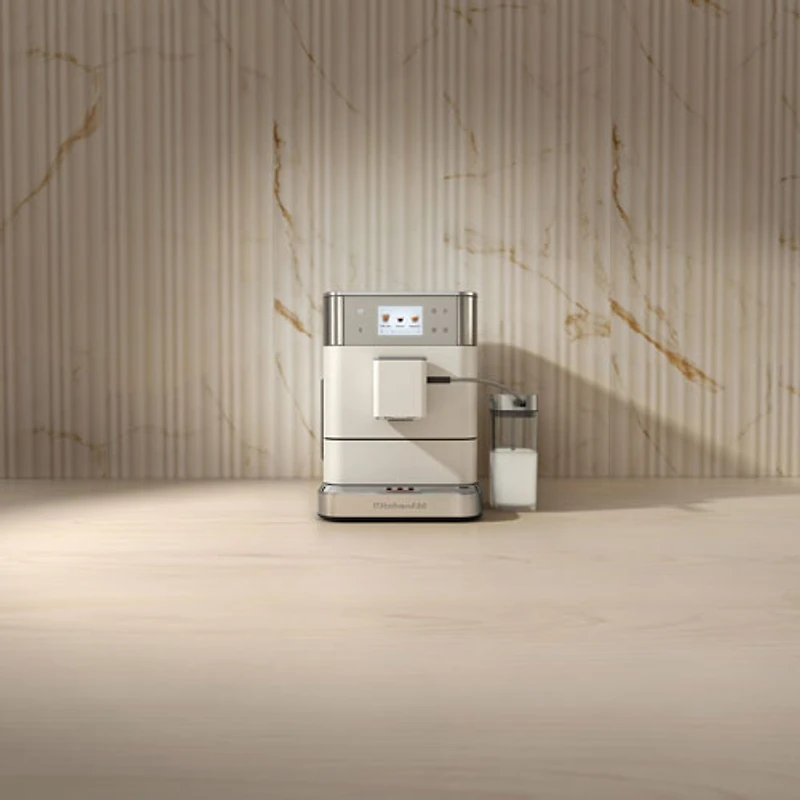 KitchenAid KES8557 Automatic Espresso Machine with Coffee Grinder & Automatic Milk Frothing - Porcelain White