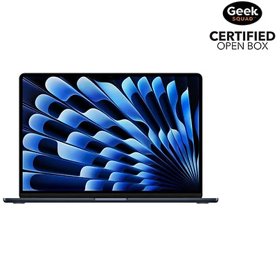 Boîte ouverte - MacBook Air de 15 po avec Touch ID d'Apple (2024) - Minuit (puce M3 d'Apple/SSD 512 Go/RAM Go