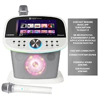 Système de karaoké Wi-Fi et Bluetooth avec microphones sans fil de Singing Machine (ISM9022) - Blanc - Exclusivité Best Buy