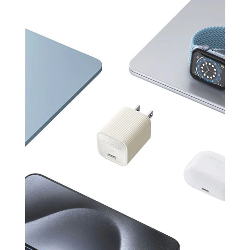 Anker 511 Nano 4 30W USB-C Wall Charger with USB-C/USB-C Cable - White