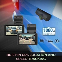 Caméra de tableau de bord HD intégrale 1080p Orbit D220 de GekoGear avec écran tactile de 3 po et caméra arrière - Exclusivité de Best Buy