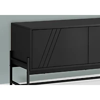 Meuble pour téléviseur de 60 po avec armoire de rangement de Monarch - Noir