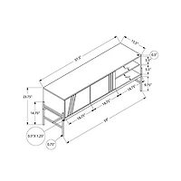 Meuble pour téléviseur de 60 po avec armoire de rangement de Monarch - Noir