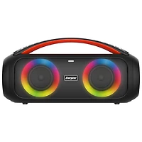 Haut-parleur portatif sans fil rechargeable résistant aux intempéries avec microphone BTS258 d'Energizer - Noir