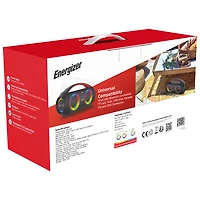 Haut-parleur portatif sans fil rechargeable résistant aux intempéries avec microphone BTS258 d'Energizer - Noir
