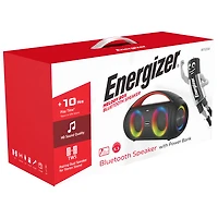 Haut-parleur portatif sans fil rechargeable résistant aux intempéries avec microphone BTS258 d'Energizer - Noir
