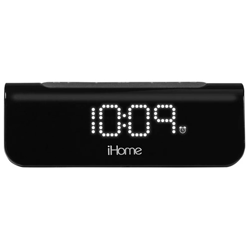 Réveille-matin 3-en-1 à recharge magnétique sans fil et ports USB-A/USB-C iW23B d'iHome