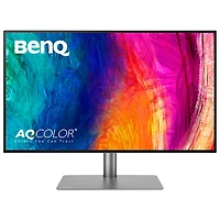 Moniteur ACL IPS Ultra HD 4K 60 Hz de 31,5 po de BenQ avec temps de réponse de 5 ms gris à gris (PD3225U) - Gris métallique