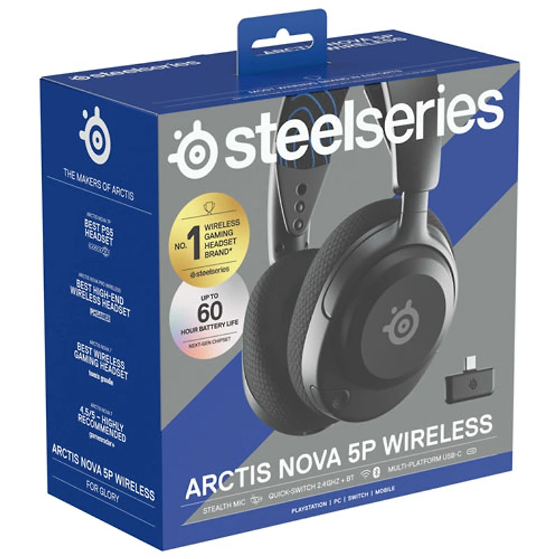 SteelSeries Arctis Nova 5P Wireless Gaming Headset for PlayStation/PC/Switch - Black