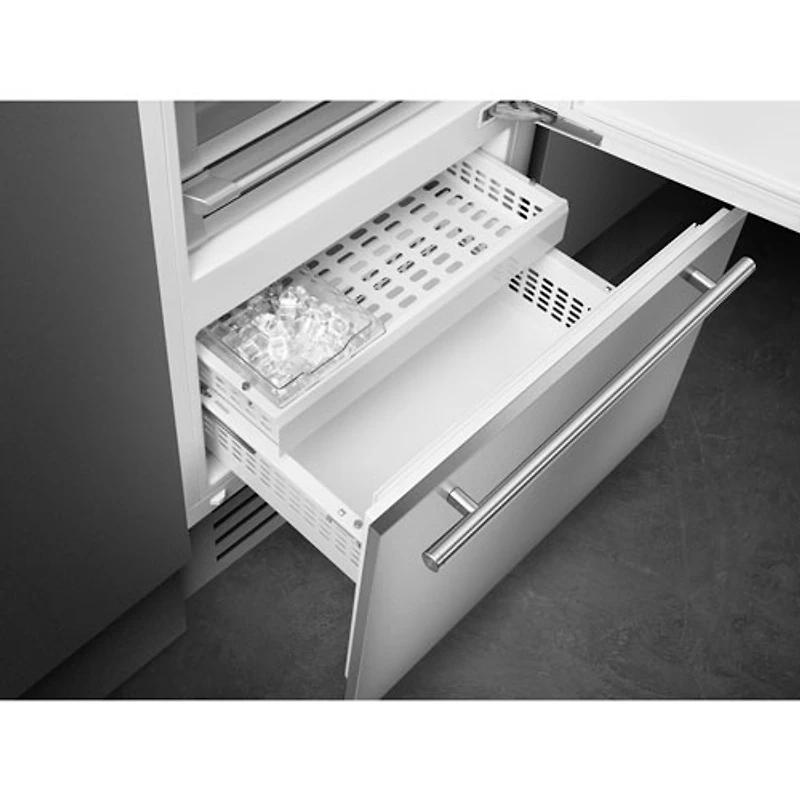 Réfrigérateur à congélateur inférieur encastrable 19 pi³ 36 po avec distributeur de glaçons de Smeg (RBMU36R) - Prêt pour panneau