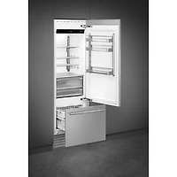 Réfrigérateur à congélateur inférieur encastrable 15 pi³ 30 po avec distributeur de glaçons de Smeg (RBMU30R) - Prêt pour panneau