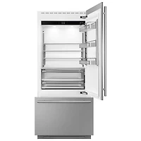 Réfrigérateur à congélateur inférieur encastrable 19 pi³ 36 po avec distributeur de glaçons de Smeg (RBMU36RX) - Acier inoxydable