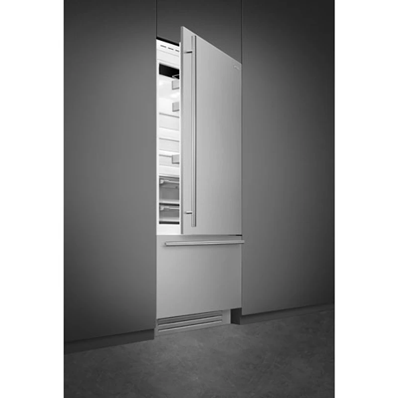Réfrigérateur à congélateur inférieur encastrable 19 pi³ 36 po avec distributeur de glaçons de Smeg (RBMU36RX) - Acier inoxydable