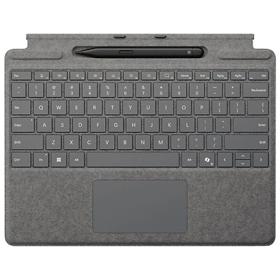 Microsoft Surface Pro Keyboard with Slim Pen for Surface Pro 13" / Pro (11th Edition) / Pro 8 / Pro 9 -Platinum -Bil