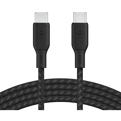 Belkin 2m (6.6ft) BoostCharge USB-C to USB-C Braided Cable (CAB014bt2MBK) - Black