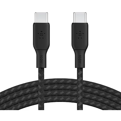 Belkin 3m (10ft) BoostCharge USB-C to USB-C Braided Cable (CAB014bt3MBK) - Black