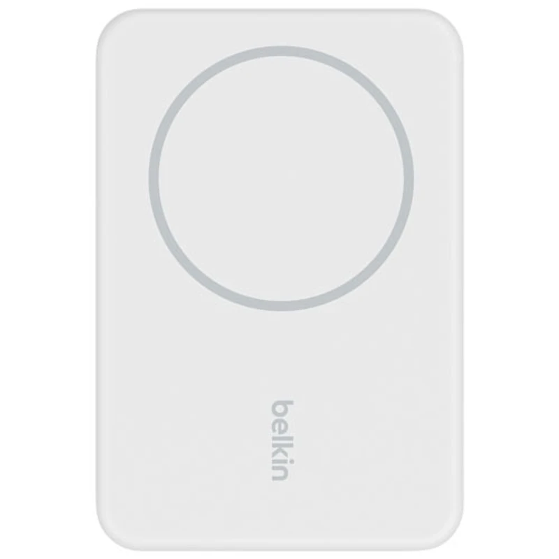 Chargeur portable magnétique sans fil 5K et station de recharge BoostCharge de Belkin - Blanc
