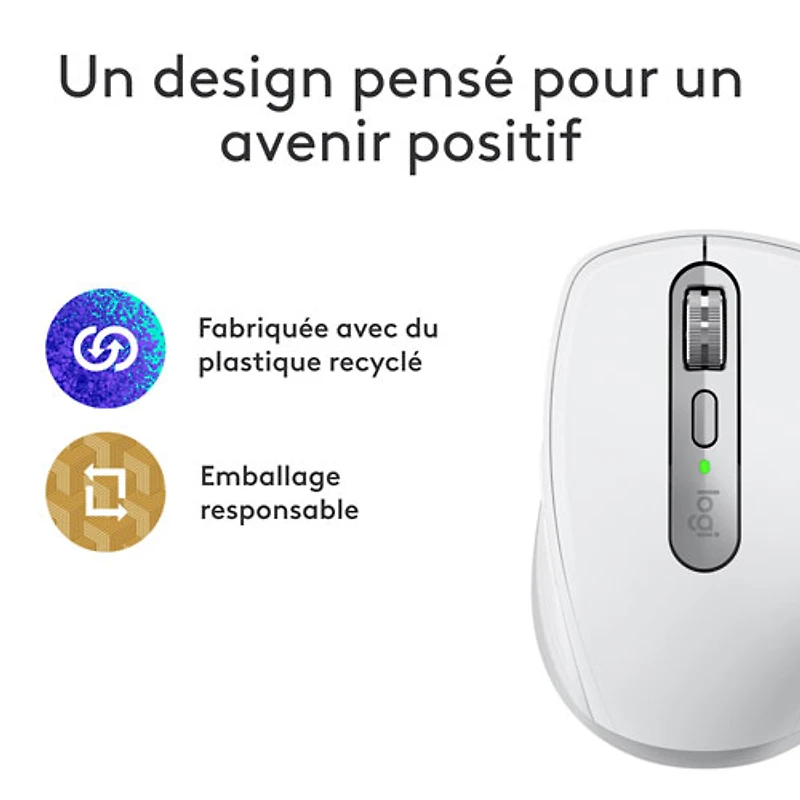Souris compacte sans fil Darkfield MX Anywhere 3S de Logitech pour Mac - Gris pâle - Exclusivité de Best Buy