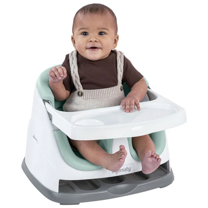 Siège rehausseur 2-en-1 avec plateau Baby Base d'Ingenuity - Brume/Blanc