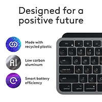 Ensemble Bluetooth MX Keys S de Logitech pour Mac/iPad - Gris cosmique