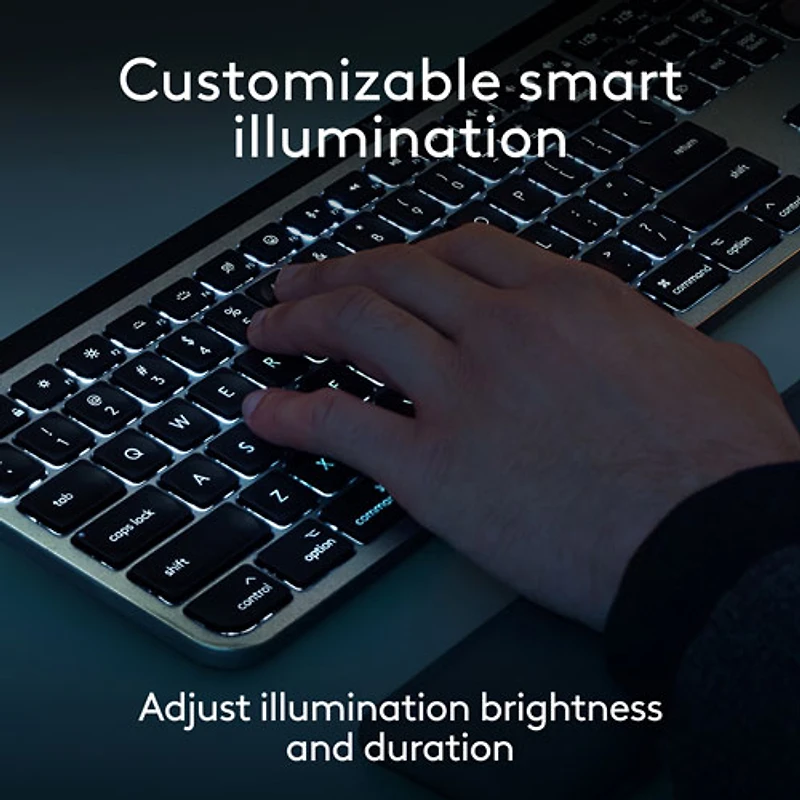 Ensemble Bluetooth MX Keys S de Logitech pour Mac/iPad - Gris cosmique