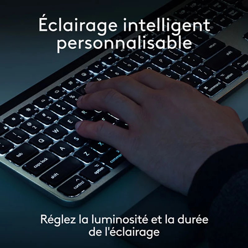Ensemble Bluetooth MX Keys S de Logitech pour Mac/iPad - Gris cosmique