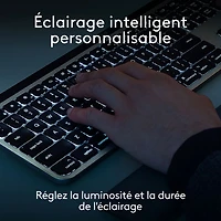 Ensemble Bluetooth MX Keys S de Logitech pour Mac/iPad - Gris cosmique