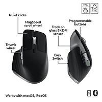 Ensemble Bluetooth MX Keys S de Logitech pour Mac/iPad - Gris cosmique