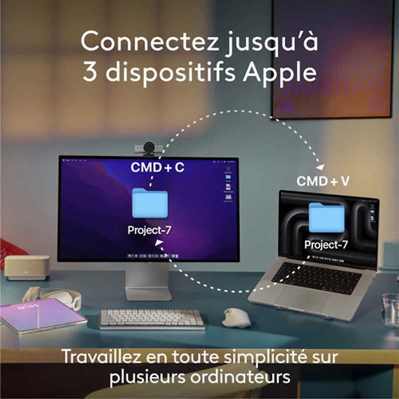 Clavier rétroéclairé sans fil MX Keys S de Logitech pour Mac/iPad - Gris pâle - Exclusivité de Best Buy