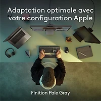 Clavier rétroéclairé sans fil MX Keys S de Logitech pour Mac/iPad - Gris pâle - Exclusivité de Best Buy