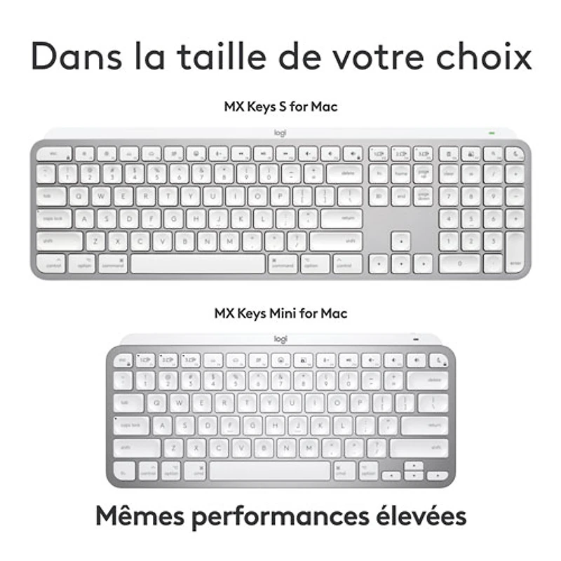 Clavier rétroéclairé sans fil MX Keys S de Logitech pour Mac/iPad - Gris pâle - Exclusivité de Best Buy