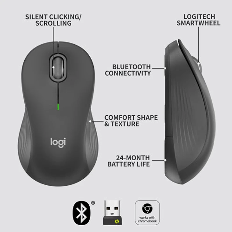 Souris optique sans fil Signature M550 de Logitech - Graphite