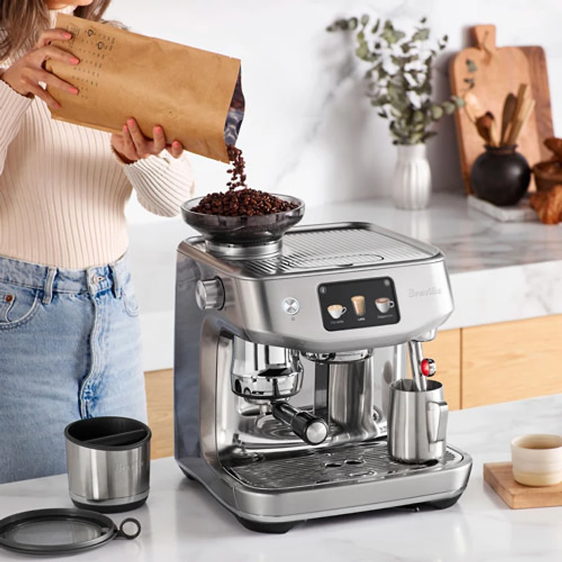 Machine à espresso Oracle Jet avec moussoir à lait et moulin à café de Breville - Acier inoxydable brossé