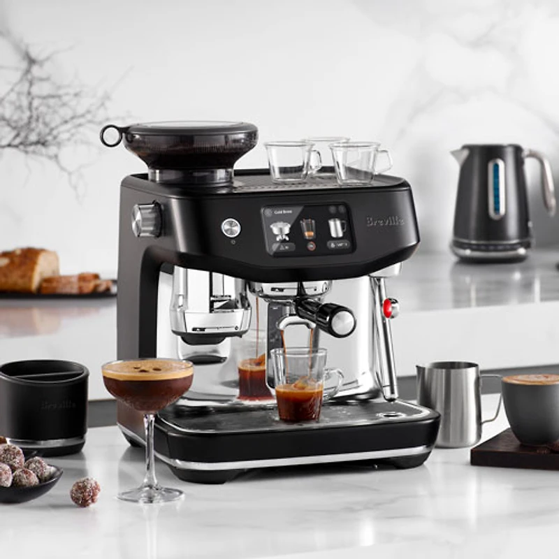Machine à espresso Oracle Jet avec moussoir à lait et moulin à café de Breville - Truffe noire
