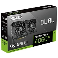 Carte graphique Dual NVIDIA GeForce RTX 4060 Ti EVO OC à mémoire GDDR6 de 8 Go d'ASUS