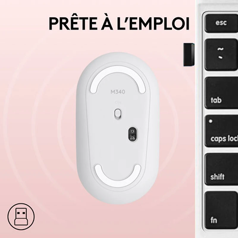 Souris sans fil à suivi optique de 1000 ppp M340 de Logitech - Bouquet de fleurs