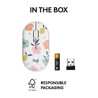Souris sans fil à suivi optique de 1000 ppp M340 de Logitech - Bouquet de fleurs