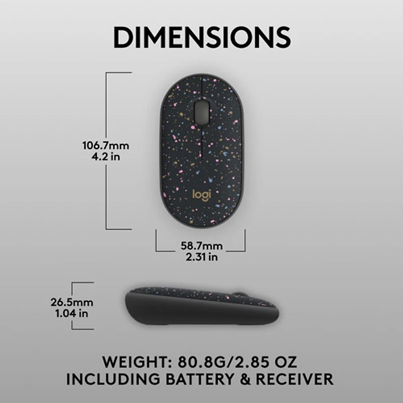 Logitech M340 1000 DPI Wireless Optical tracking Mouse - Speckles