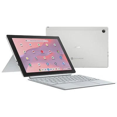 Chromebook détachable 2-en-1 de 10,5 po CM30 d'ASUS avec stylet - Argenté brouillard (MediaTek K 520/RAM 4 Go/128 Go eMMC)