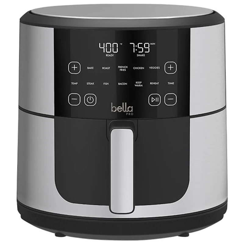 Friteuse à air chaud numérique Pro SmartCrisp de Bella avec céramique EverGood - 7,6 l (8 pte) - Acier inoxydable - Exclusivité de Best Buy