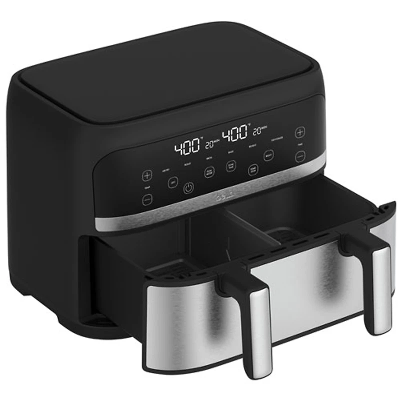 Bella Pro Mini Trizone Flex Air Fryer w/ EverGood Ceramic - 3.8L (4Qt) - Stainless Steel - Only at Best Buy