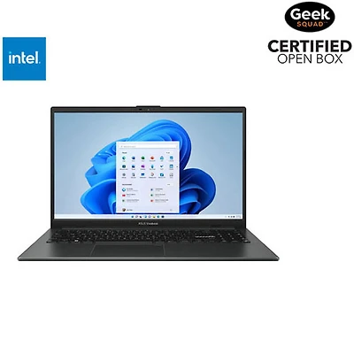 Boîte ouverte - Portable de 15,6 po Vivobook Go 15 d'ASUS - Noir mixte (Core i3-N305 d'Intel/SSD 256 Go/RAM 8 Go/Windows 11 Home)