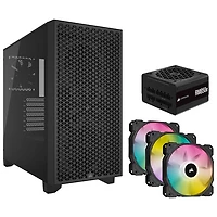 Boîtier d'ordinateur Corsair 3000D avec bloc d'alimentation RM850e et ventilateur RVB SP120 préinstallés - Noir