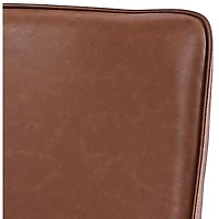Chaise de salle à manger contemporaine en similicuir Kash - Ensemble de 2 - Brun sellier