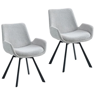 Signy Modern Fabric Dining Chair - Set of 2 - Light Grey
