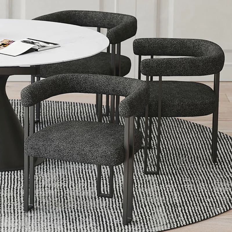 Scarlet Contemporary Fabric Dining Chair - Set of 2 - Charcoal