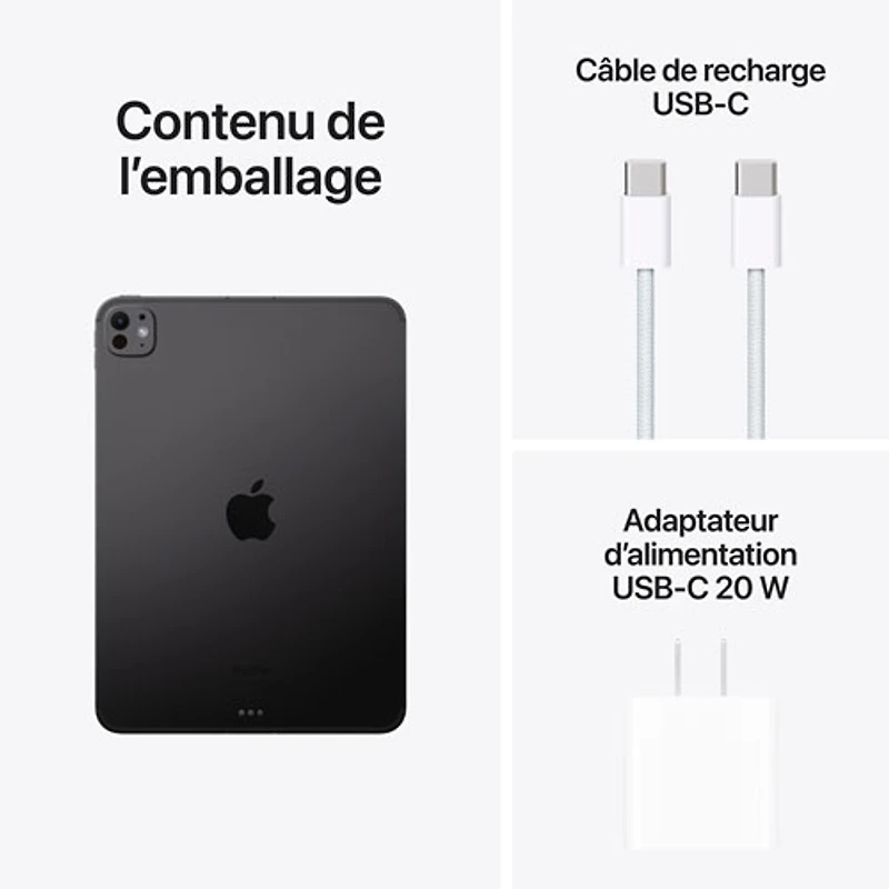iPad Pro 11 po 256 Go avec Wi-Fi et 5G d'Apple (5e génération) - Noir infini